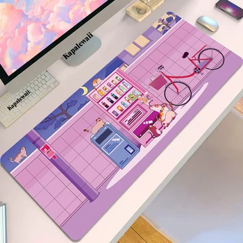 HD Baskı Kawaii Kedi Mouse Pad Oyun Büyük Fare Mat dizüstü bilgisayar faresi Halı Oyun Halı Klavye Pedleri Oyun sümen Yumuşak Mousemat