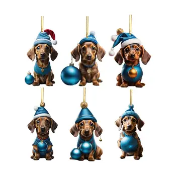 Dikiz aynası Charm Noel Ağacı Köpek Süs Kolye Dekorasyon Araba Ayna Noel Malzemeleri Kapalı Ev Dekor Festivali