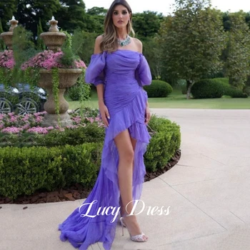 Lucy Mor Gala Elbise Parti Akşam Zarif Lüks Ünlü Düzensiz Mezuniyet Elbiseleri Balo Katmanlı Nedime 2024