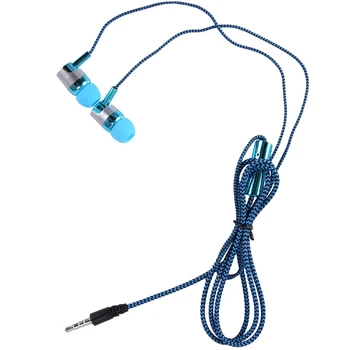 H-169 3.5 Mm MP3 MP4 Kablolama Subwoofer Örgülü Kordon, Buğday Tel Kontrollü Evrensel Müzik Kulaklıkları