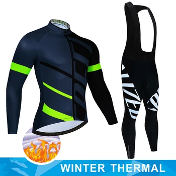 2024 Kış Termal Polar Seti Bisiklet Giyim Erkek Forması Takım Elbise Spor Sürme Bisiklet MTB Giyim Bib Pantolon Sıcak Setleri Ropa Ciclismo