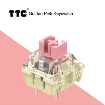 TTC Altın Pembe Anahtarı V2 Mekanik Klavye 37g Doğrusal Anahtarları 3 Pins Gümüş Pürüzsüz Fabrika Yağlanmış SMD RGB Özel Oyun Kiti