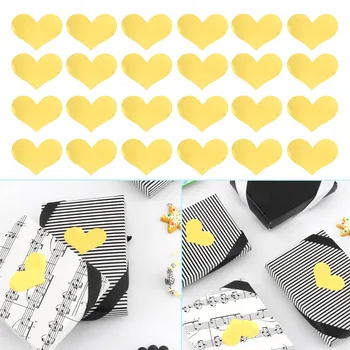 240 Adet / 10 Yaprak Altın Kalp Altın El Yapımı Kek Şeker Ambalaj Sızdırmazlık Etiket Etiket Pişirme DIY Hediye Parti Çıkartmalar