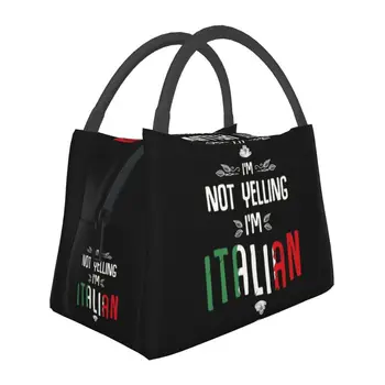 Bağırmıyorum ben İtalyan Yalıtımlı Öğle Yemeği Çantaları Açık Piknik için Yüksek Sesle İtalya Italia Konuşmacı Yeniden Kullanılabilir Soğutucu Termal Bento Kutusu