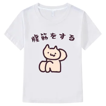 Her gün Bir Kedi Kısa Kollu Sevimli Anime T-Shirt Kawaii Manga Tshirt %100 % Pamuk Moda Tee-shirt Karikatür Erkek / kız T Shirt