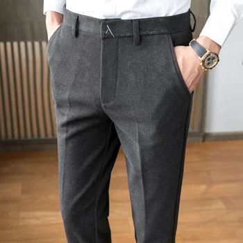 Yeni Varış Moda Tasarım Soldi Renk Erkekler Resmi Pantolon Slim Fit İş günlük giysi Erkek takım elbise pantalonları Satış 2023 A119