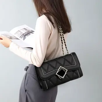 Hakiki Deri kadın Çantası Crossbody 2023 Yeni moda yüksek dereceli ışık lüks Çok yönlü Lingge zincir çanta