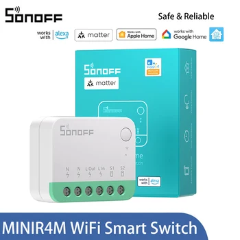 SONOFF MINIR4M MİNİ Aşırı Wi-Fi akıllı anahtar ESP32 Çip Ayırma Röle Madde Uyumlu eWeLink üzerinden Ses Kontrolü Alexa Google