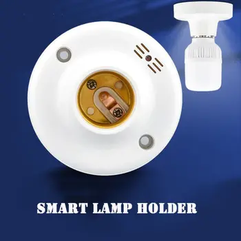 Duvara Monte Tavan Otomatik İndüksiyon Ampul LED Ampul Soketi E27 Lamba Tutucu Lamba Tabanı Anahtarı Adaptörü