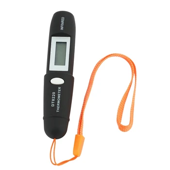 3X Temassız Mini Kızılötesi Termometre IR Sıcaklık Ölçüm Dijital LCD Ekran Kızılötesi Kalem DT8220 Siyah