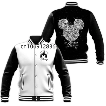 Disney Mickey Mouse Biz Asla Çok Eski Beyzbol Ceket Erkekler Kadınlar Casual Hip Hop Harajuku Ceket Streetwear Gevşek Üniversite Ceket