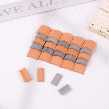 60 adet 1:16 Mini Çatı Kiremitleri Peyzaj Minyatür Çatı Kiremitleri Küçük Çatı Kiremitleri Dollhouse Parçaları
