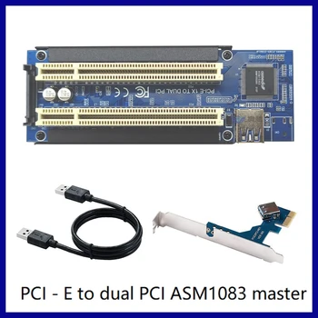 1 Takım PCI-E Çift PCI Genişleme Kartı Adaptörü ASM1083 Desteği Yakalama Kartı Altın Vergi Kartı Ses Kartı Paralel Kart