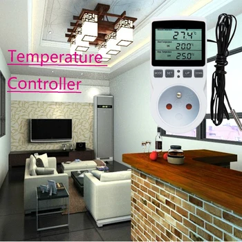 Dijital sıcaklık kontrol cihazı Soketi Kablosuz termostat Soketi Zamanlayıcı Anahtarı ile AB / FR / İNGİLTERE Tak