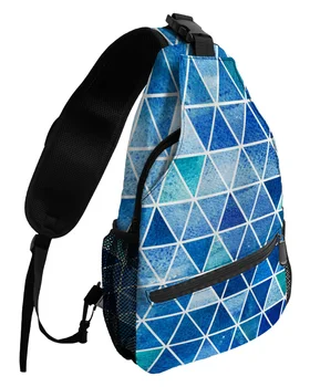 Geometrik Üçgen Kiremit Göğüs Çanta Kadın Erkek Su Geçirmez postacı çantası Kadın Seyahat Spor Bir Omuz Crossbody Çanta